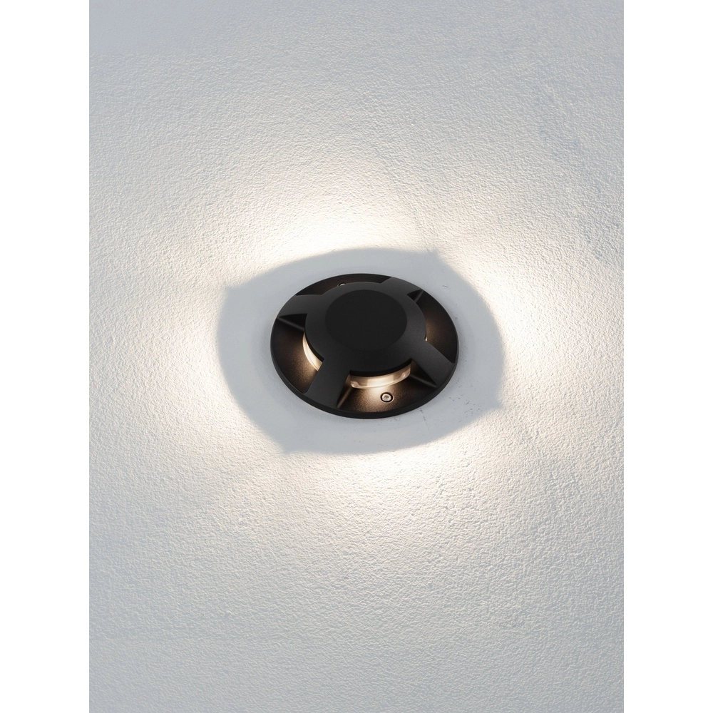 Platte opbouw grondspot Grado zwart - 13W Lyora 5212017497918