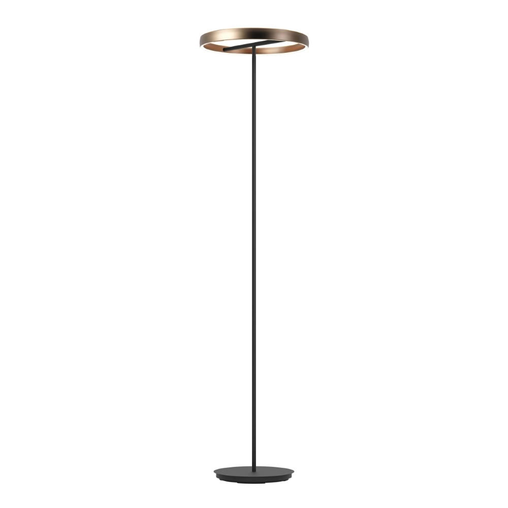 Vloerlamp Trabuco zwart met bruin Ø 42cm