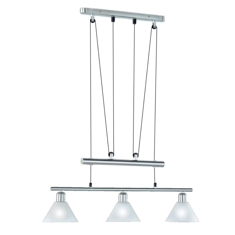 Moderne Hanglamp Series 3751 3-lichts nikkel mat