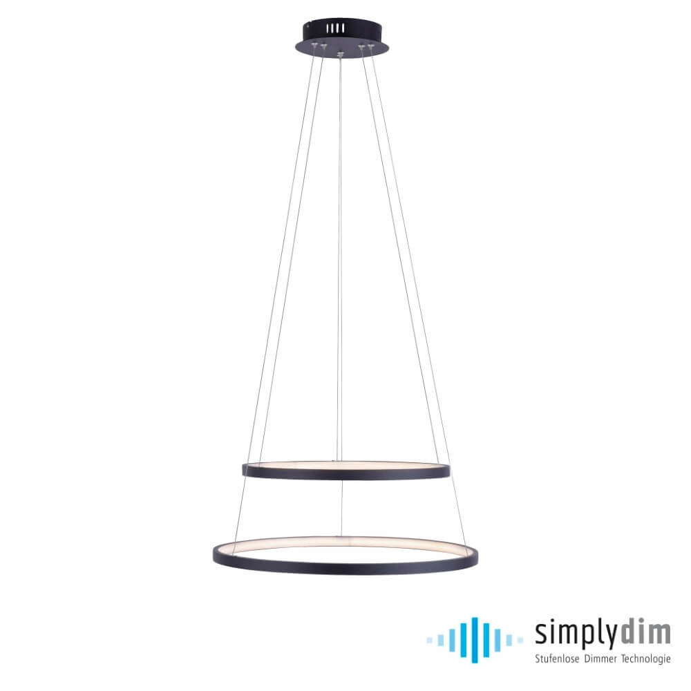 Ronde hanglamp Circle antraciet Just Light 4043689960353