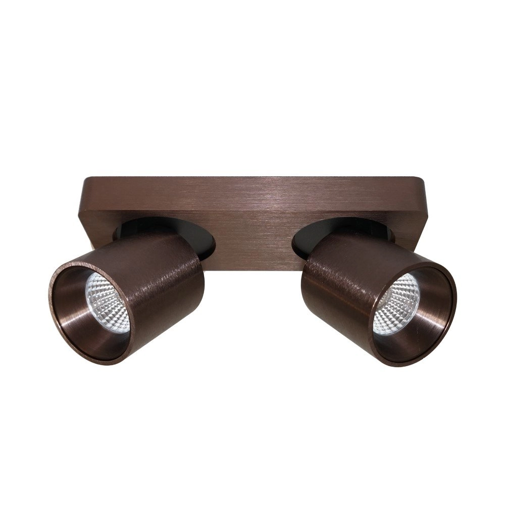 Led opbouwspot Laguna 2-lichts brons bruin