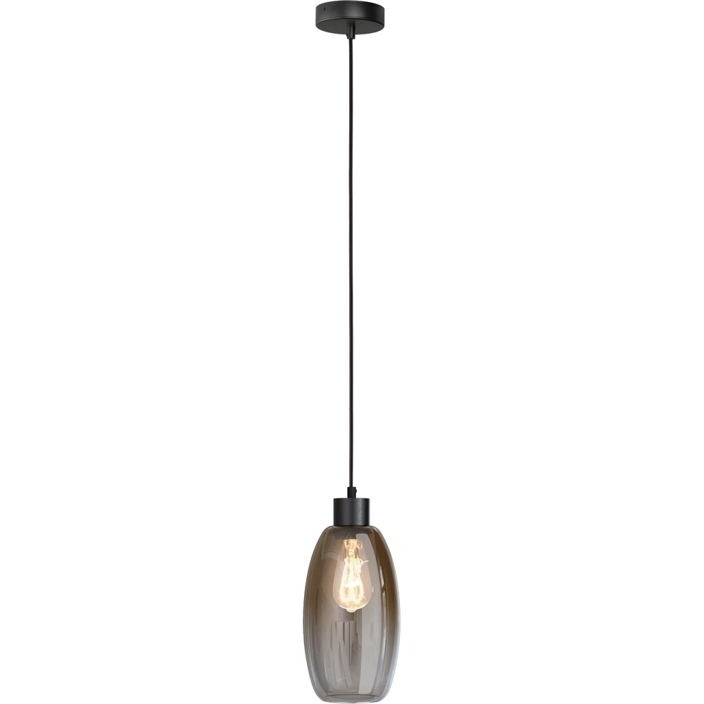 Glazen hanglamp Olive Ø 15cm - zwart