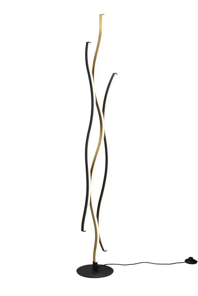 Vloerlamp Blaze zwart met goud