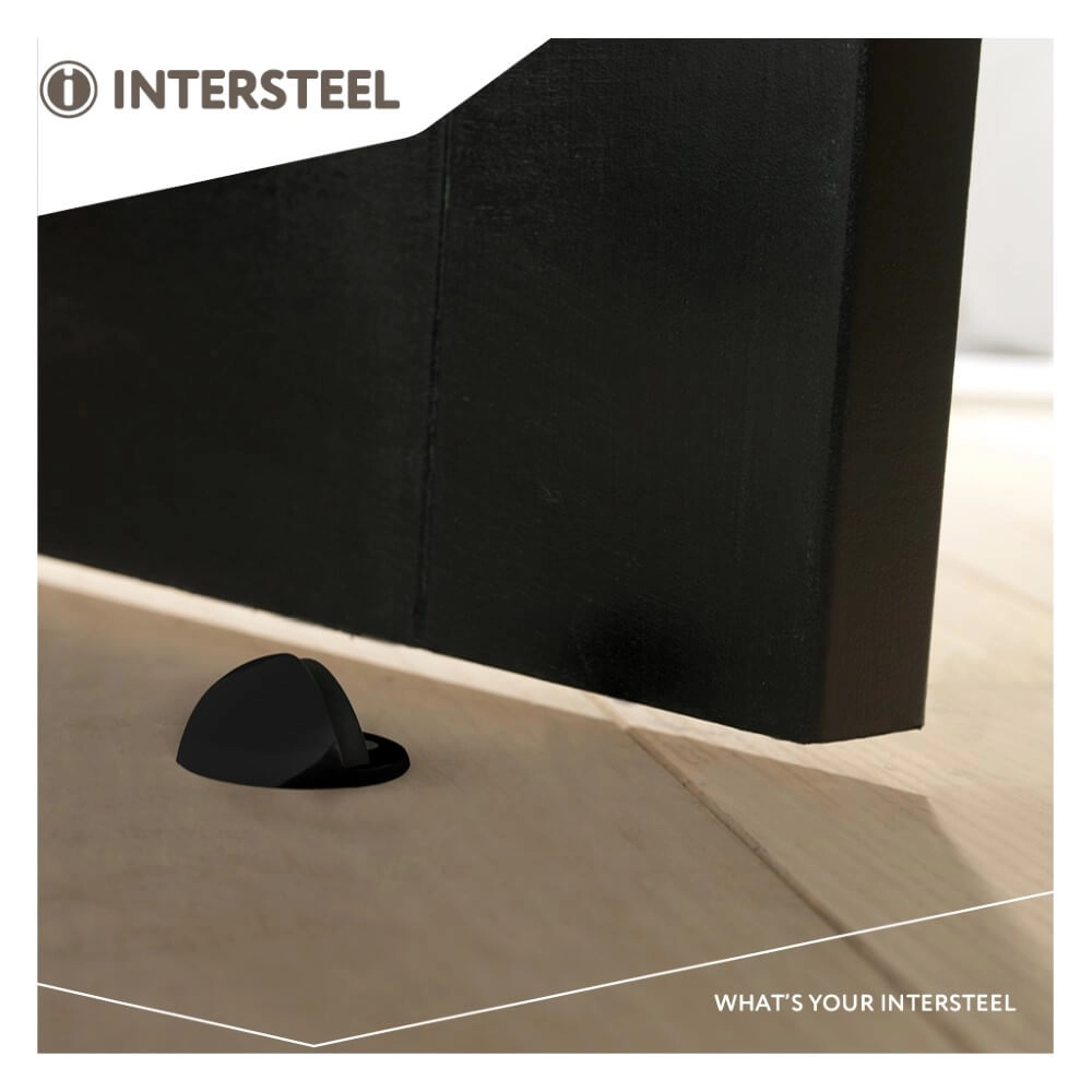 Ronde deurstopper Stelo bol zwart Intersteel 8714186179390
