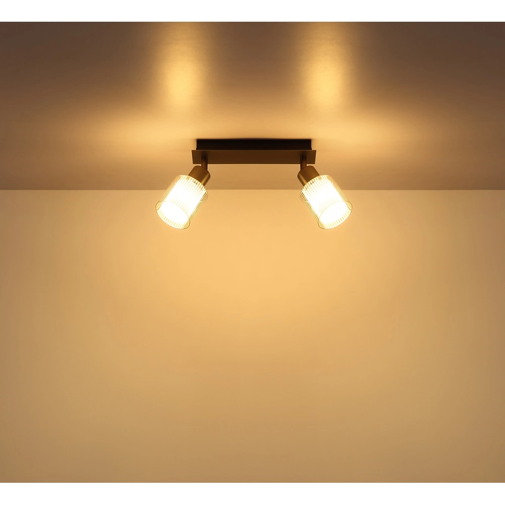 Design plafondlamp Villegas 2-lichts gunmetal Globo 9007371572946