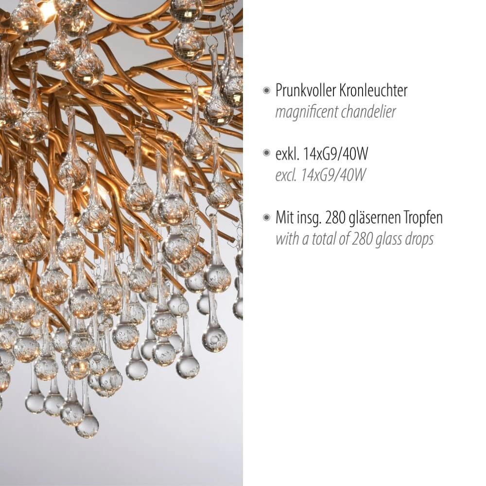 Kroonluchter Icicle messing 100cm Paul Neuhaus 4012248352106