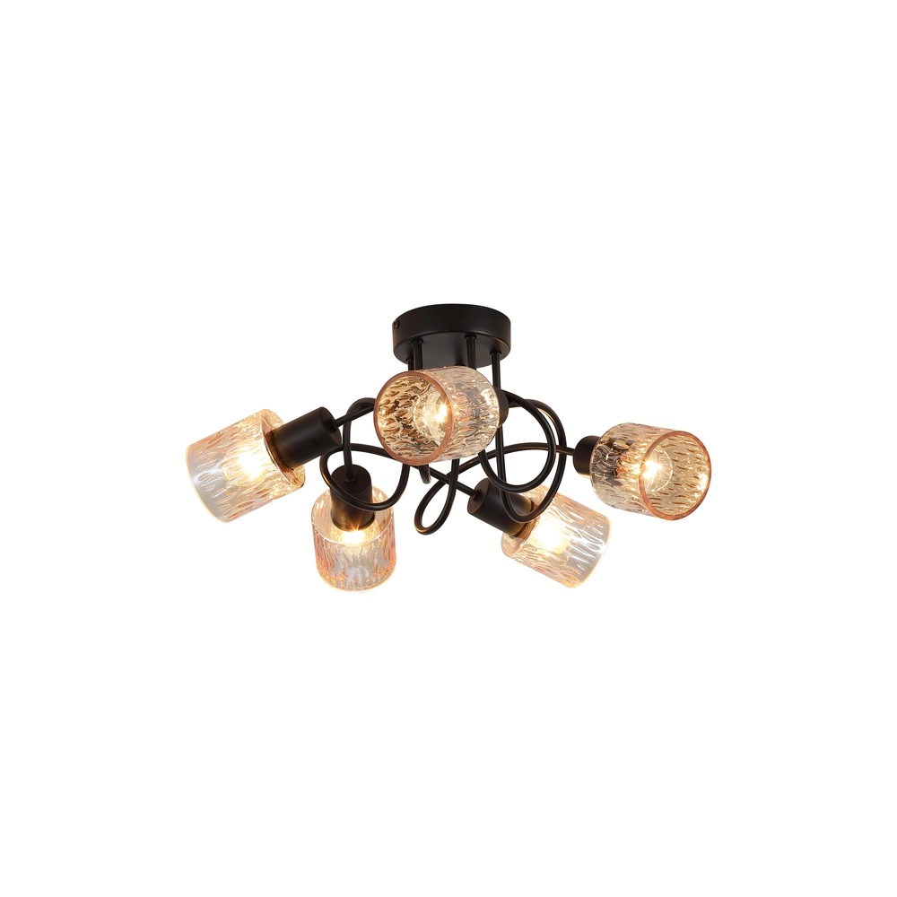 Plafondlamp Knot zwart 3-lichts