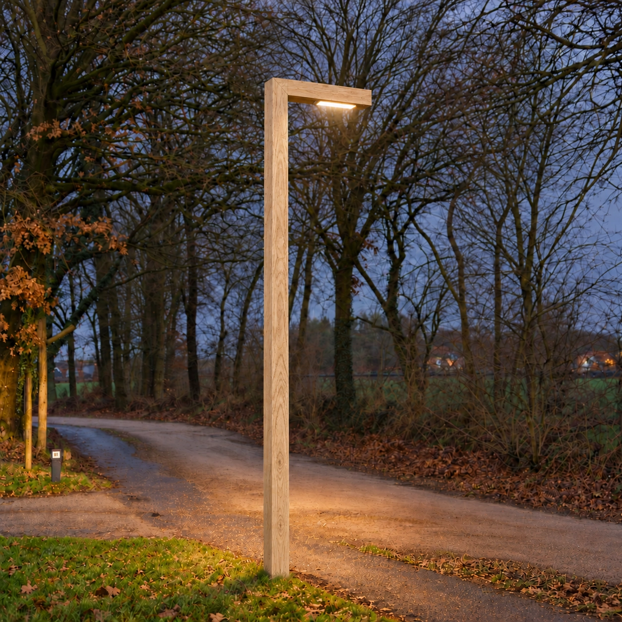 Houten lantaarn Angelo Eiken - 3M - 3000K