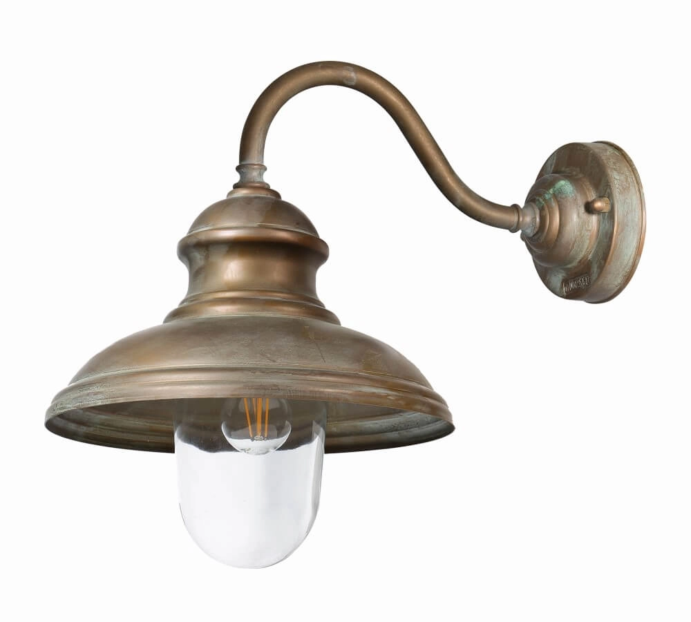 Rechte buitenlamp Little Mill verouderd messing