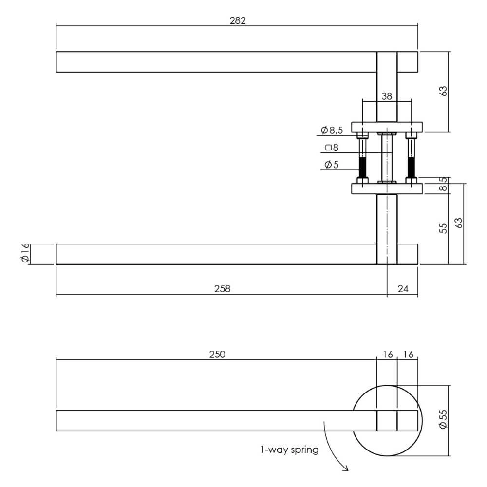 Design deurklink Shiraat links koper mat Intersteel 8714186572924