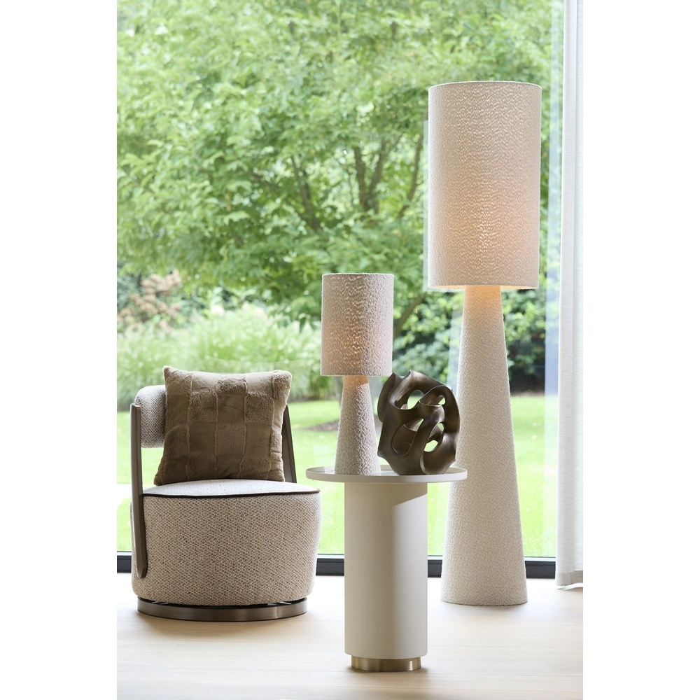 Staande schemerlamp Micky Ø 38cm - bouclé - zand Light & Living 8717807761158