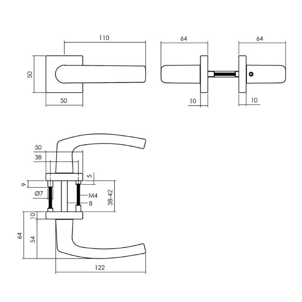 Compleet deurklinkset Denham zwart Intersteel 8714186634677