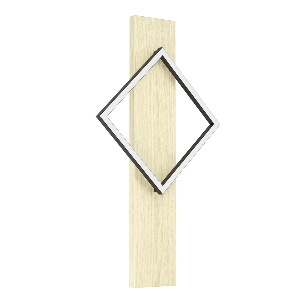 Design wandlamp Boyal zwart met hout