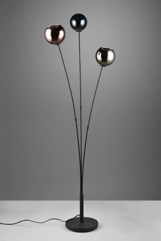 Design staande lamp Sheldon zwart met smoke glas Trio 4017807585261
