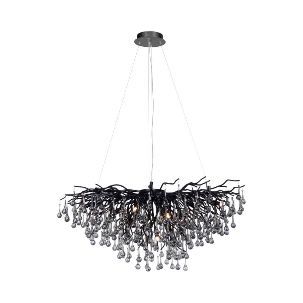Unieke kroonluchter Icicle zwart Paul Neuhaus 4012248377567