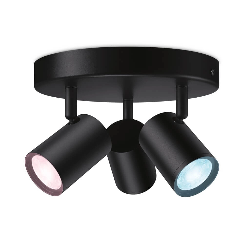 3-lichts opbouwspot Imageo smart - zwart