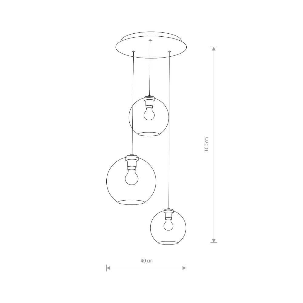 3-licht glazen hanglamp Vetro Lyora 5903139764193