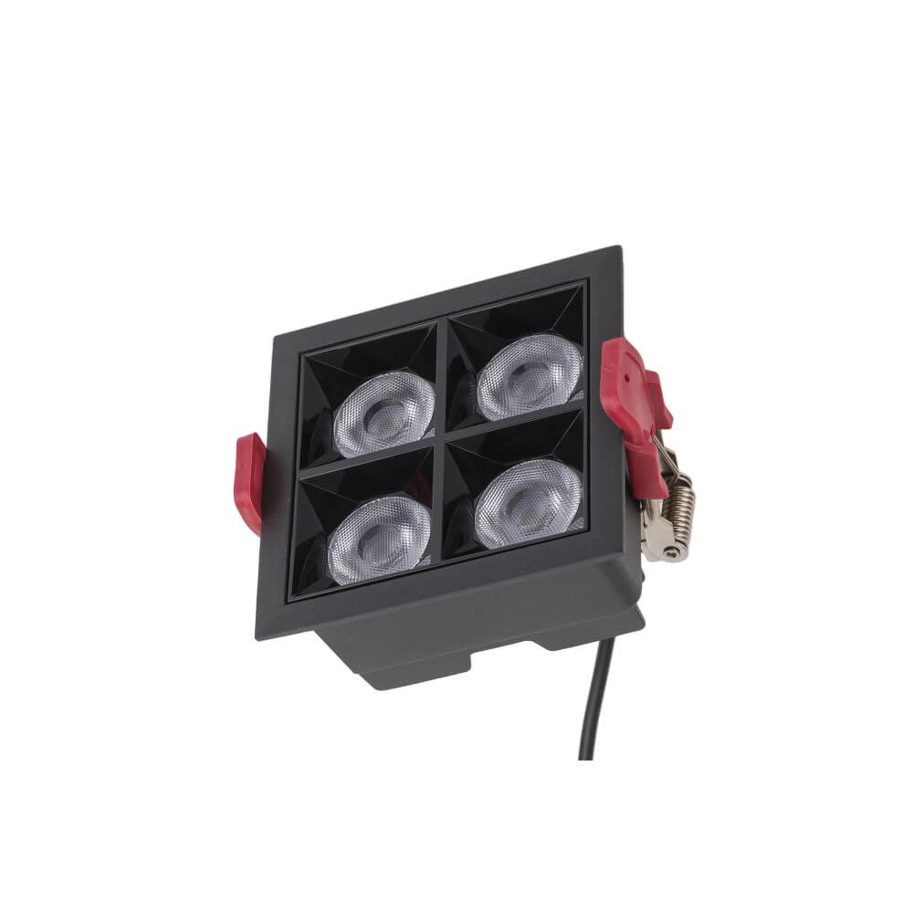 Zwarte inbouwspot Midi Led 2x2 leds - 3000K Lyora 5903139100618