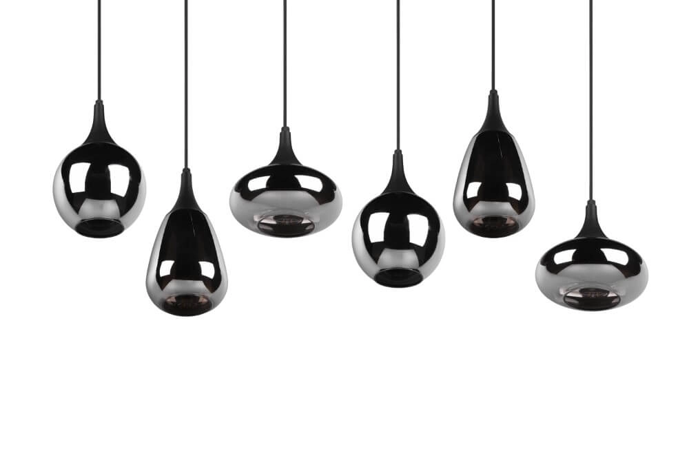 6-lichts hanglamp Lumina met smoke glas Trio 4017807542295