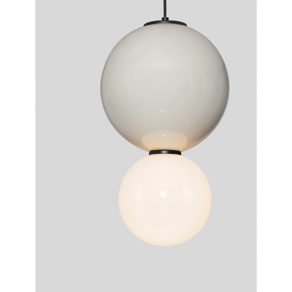 Hanglamp Noesis Ø 25cm licht grijs met wit Lyora 5212017483614