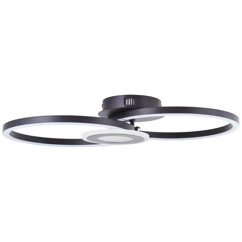 Plafondlamp Bray rond zwart