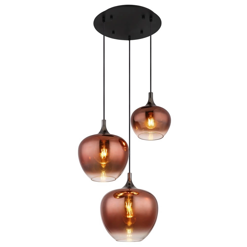 Zwarte hanglamp Maxy met rood glas Ø 48cm