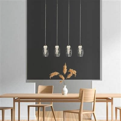 Eetkamer hanglamp Cyclone grijs met helder glas Searchlight 5053423174532