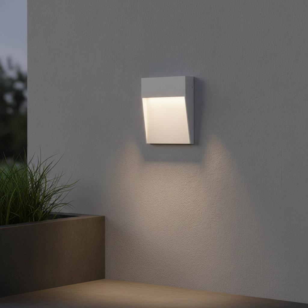 Vierkante wandlamp Fem wit