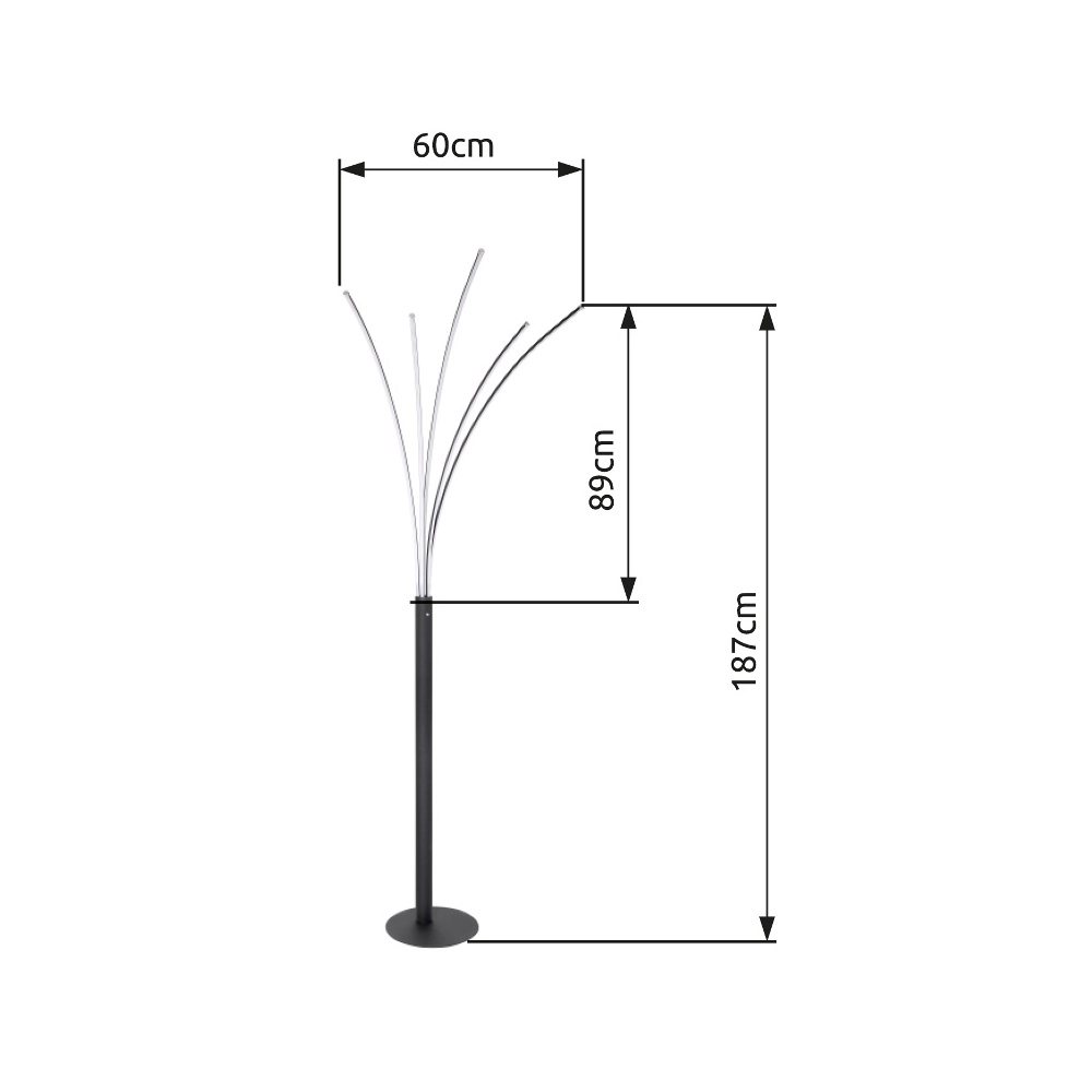 Moderne vloerlamp Bizzy zwart Globo 9007371396467