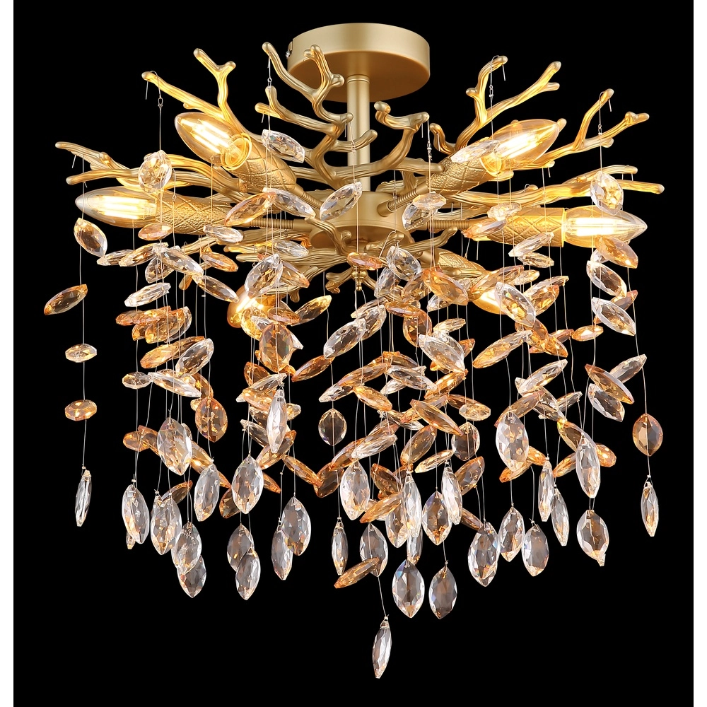 Plafondlamp Queena goud Ø 50cm Globo 9007371531653