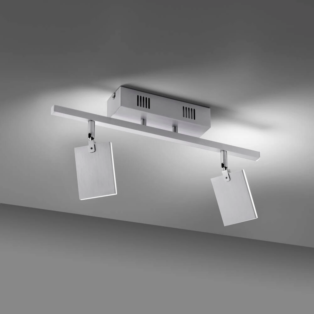 Plafondlamp Pure Mira 2-lichts aluminium Paul Neuhaus 4012248358863