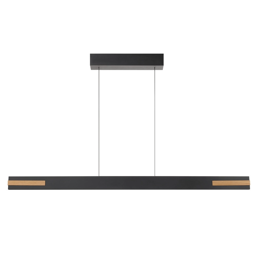 Strakke hanglamp Streamline zwart met hout Brilliant 4004353463631