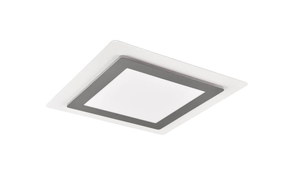 Vierkante design plafondlamp Morgan nikkel