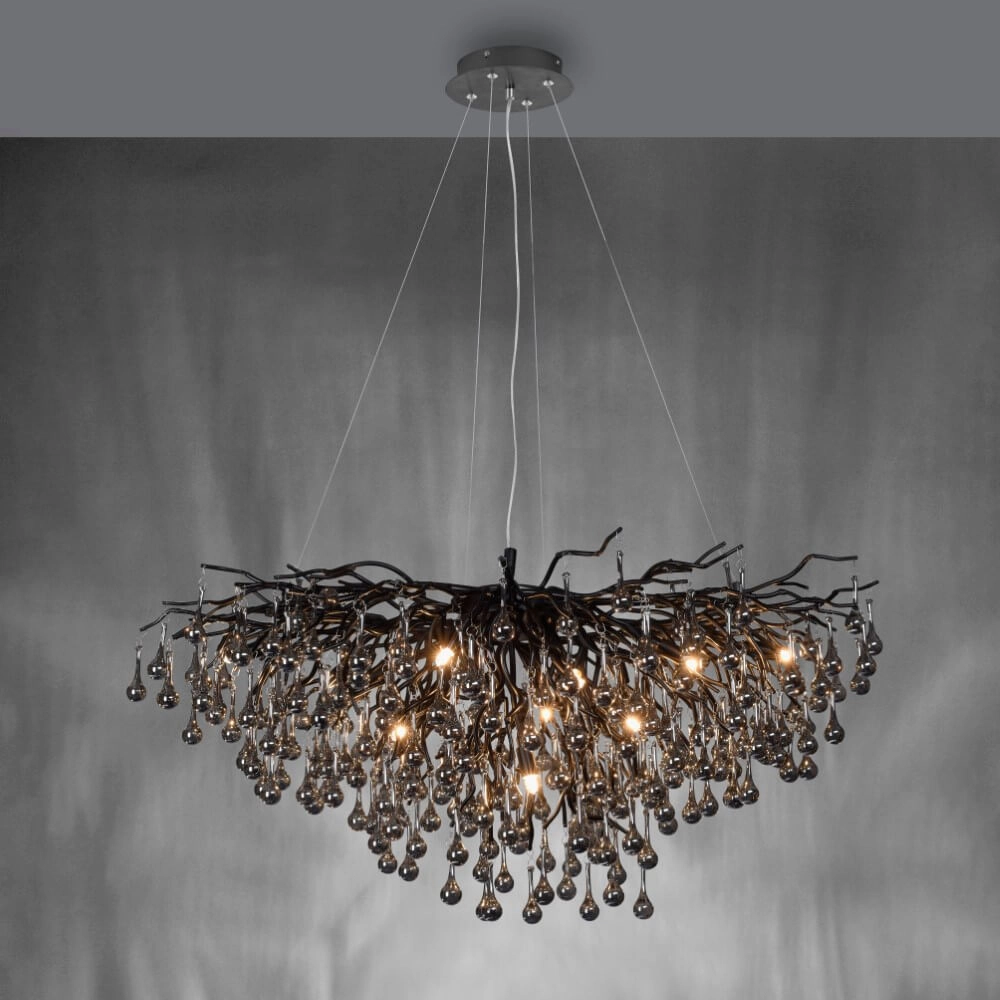 Unieke kroonluchter Icicle zwart Paul Neuhaus 4012248377567