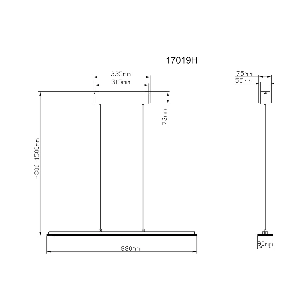 Hanglamp Novak nikkel 88cm Globo 9007371586028