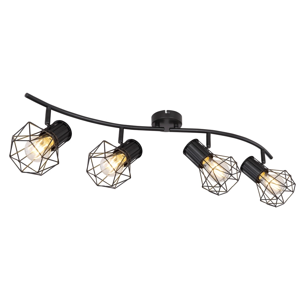 Plafondlamp Priska 4-lichts zwart