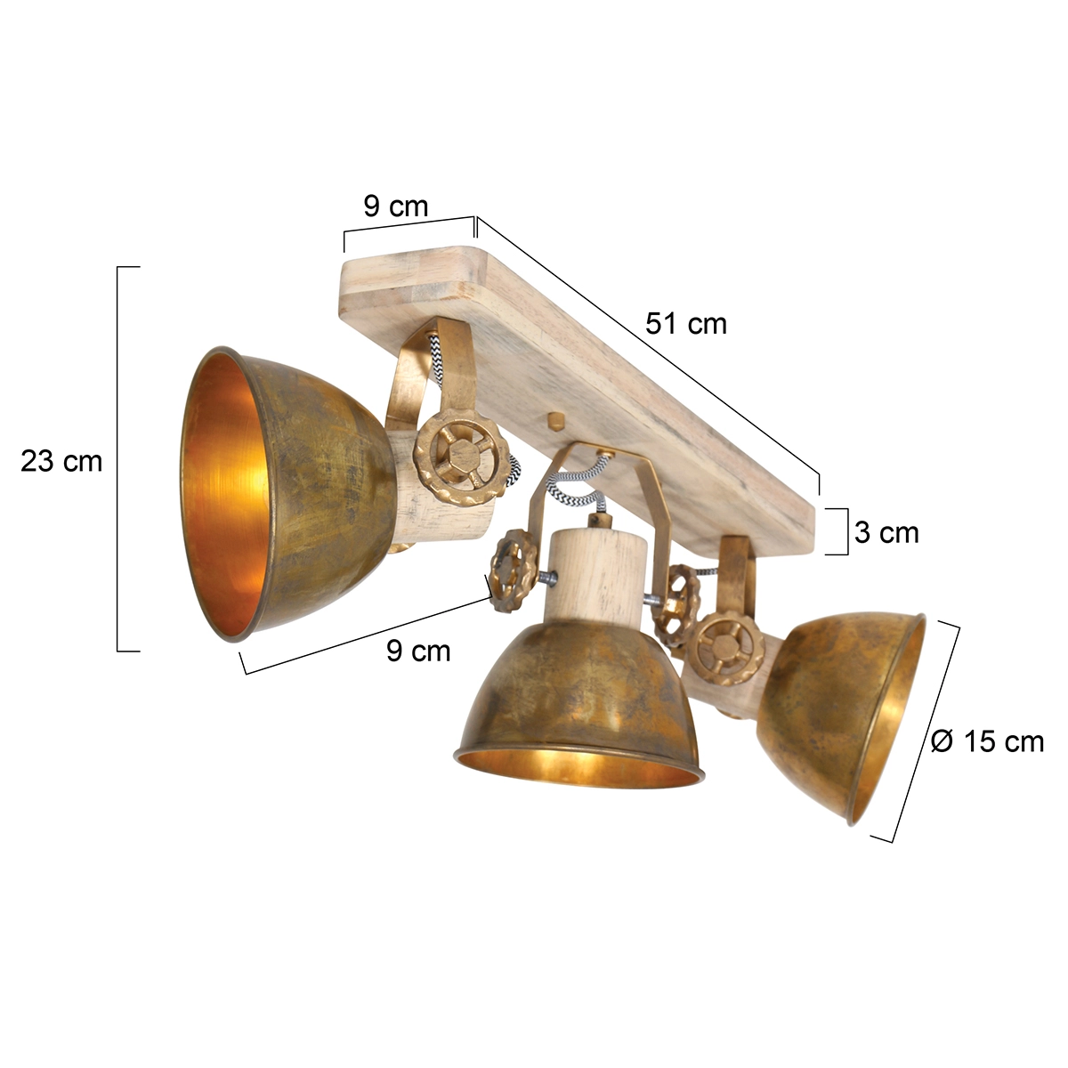 3-lichts opbouwspot Gearwood Steinhauer 8712746135046