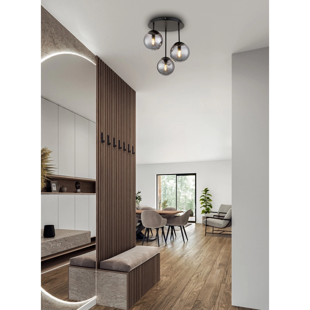 3-lichts plafondlamp Harmon zwart Globo 9007371583928