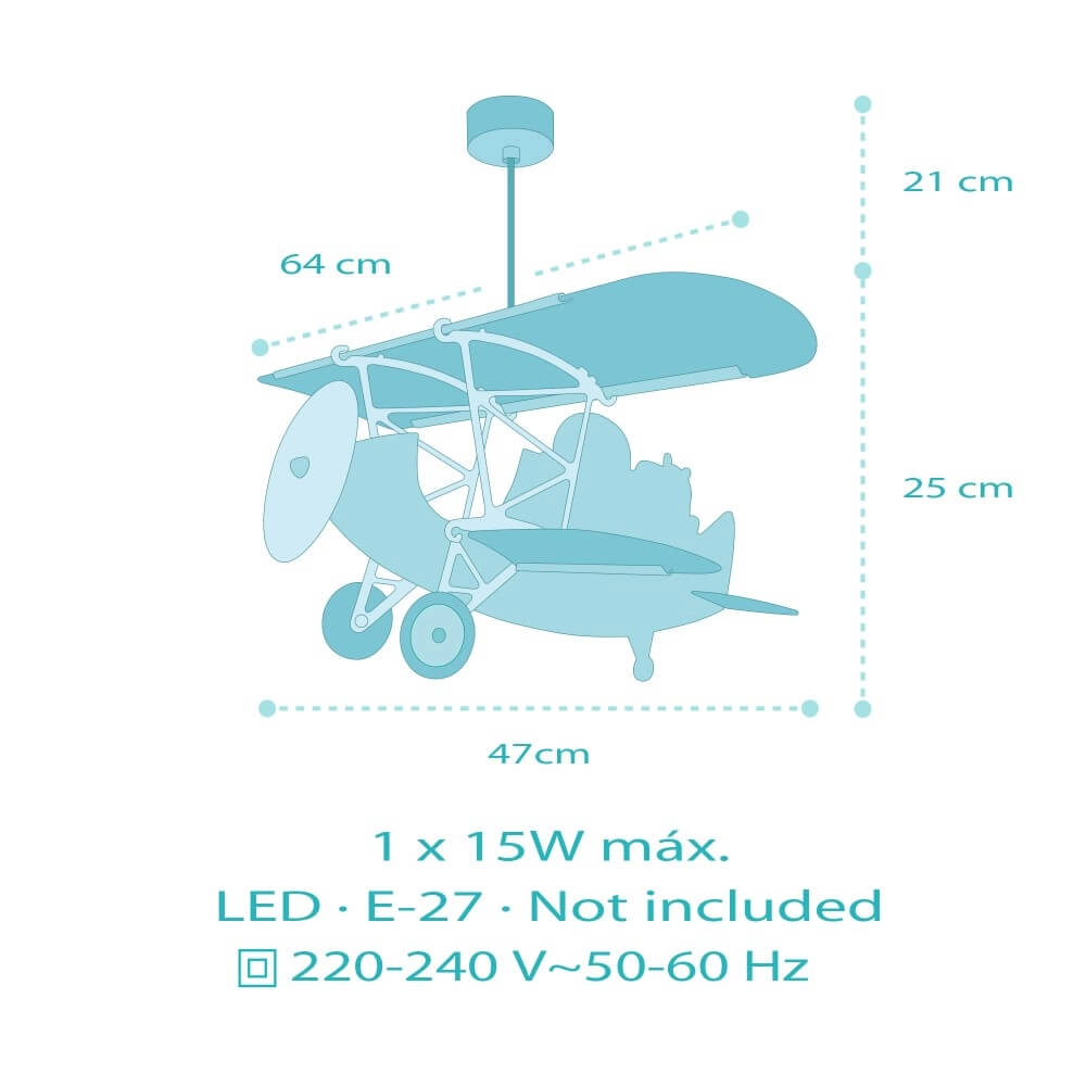 Kinder hanglamp Plane met leeuw Dalber 8420406546025