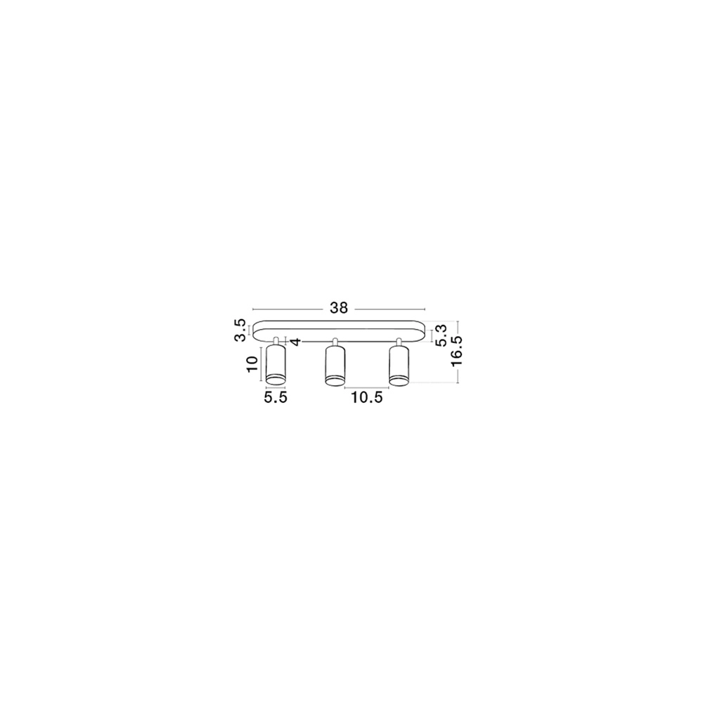 Opbouwspot Mao 3-lichts zwart Lyora 5212017475299