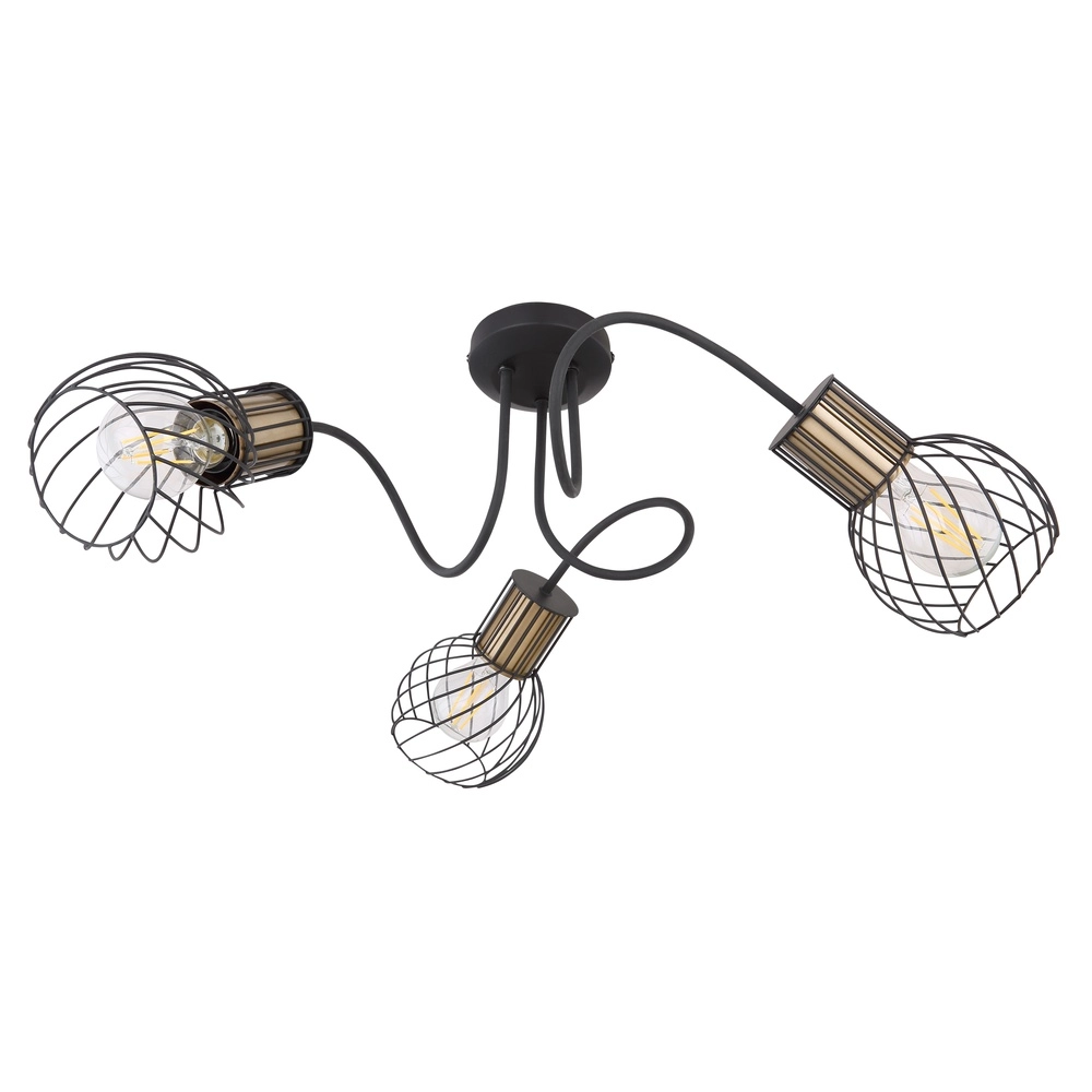 Plafondlamp Argusto 3-lichts zwart Globo 9007371393718