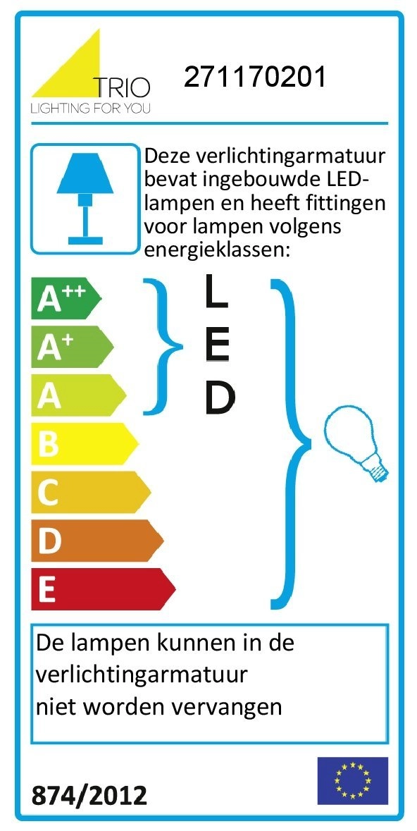 Wandlamp Series 2711 met leeslamp en zwarte kap Trio 4017807247268