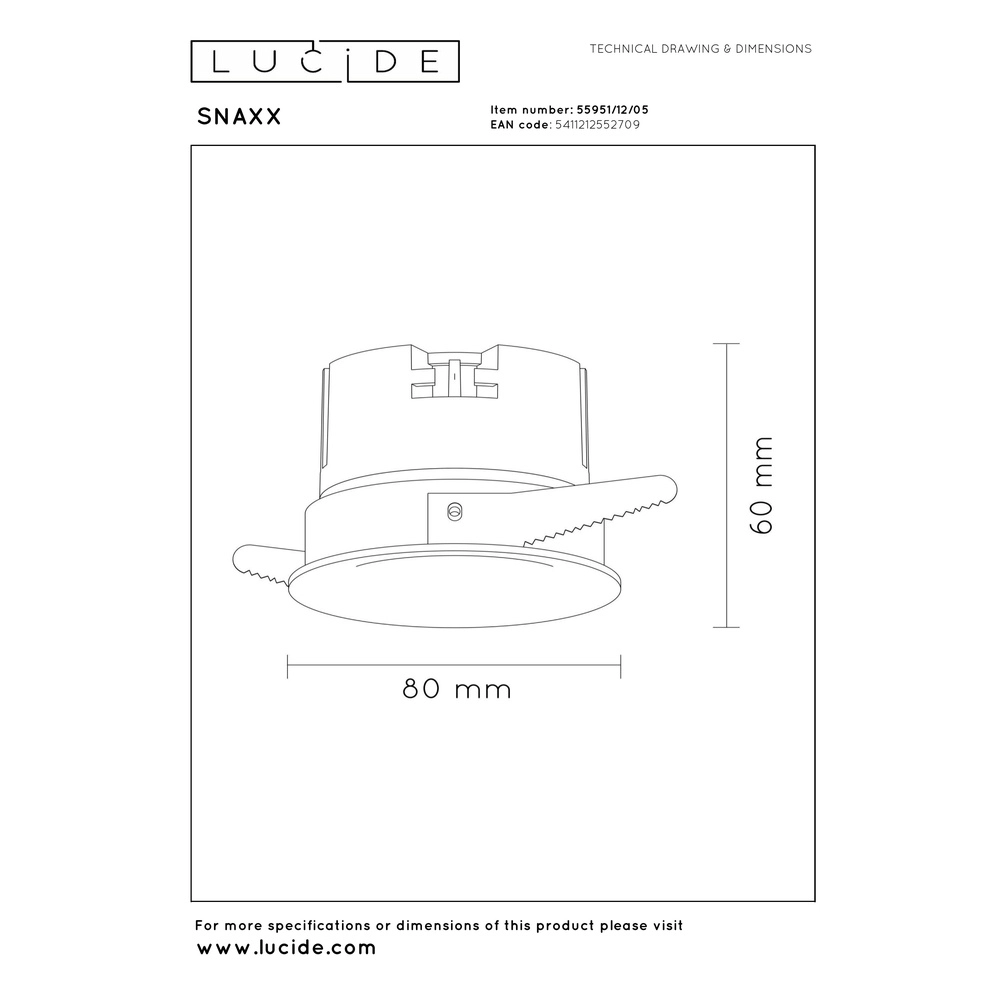 Inbouwspot Snaxx champagne Ø 8cm Premium by Lucide 5411212552709