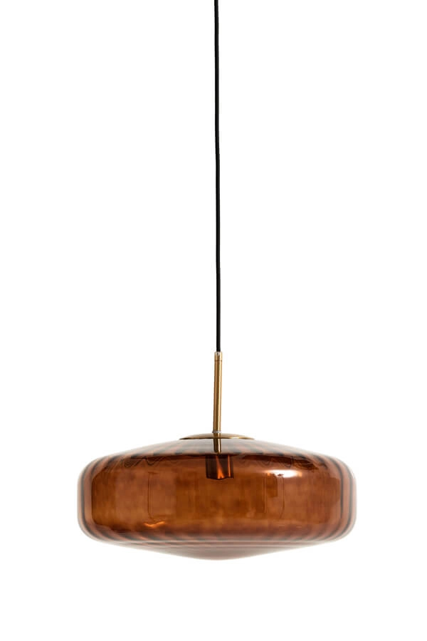 Hanglamp Pleat goud met bruin Ø 30cm Light & Living 8717807687786
