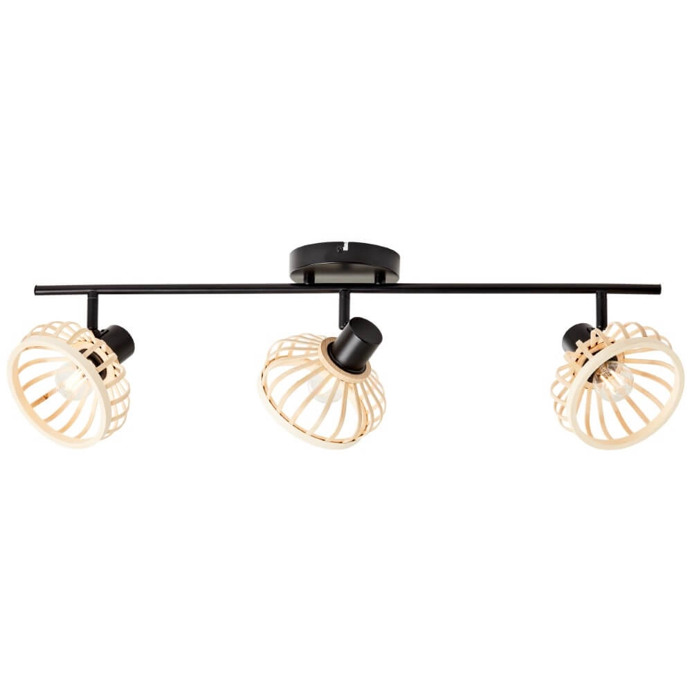 Houten plafondlamp Norah 3-lichts