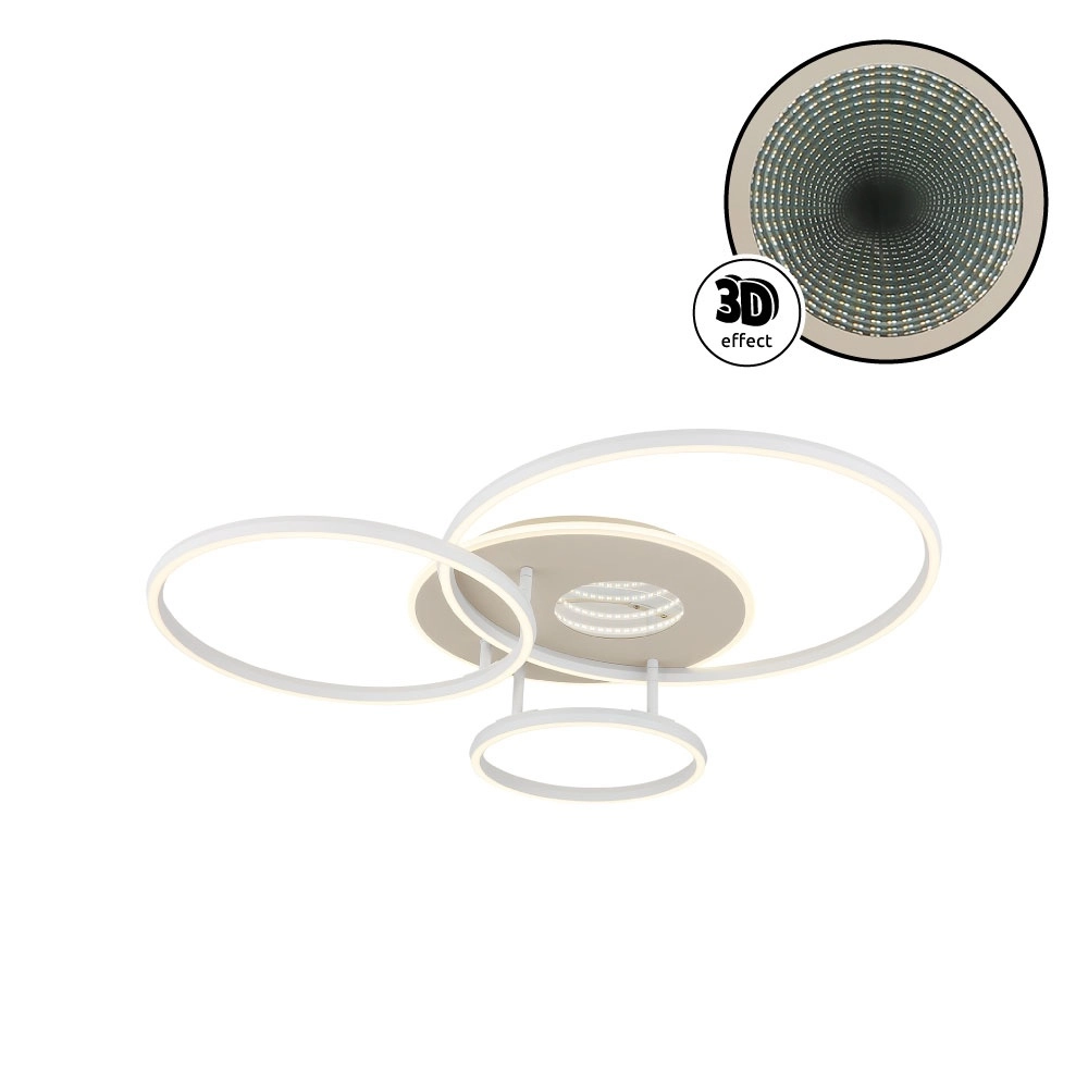 Moderne plafondlamp Invertina rond zand bruin Globo 9007371578856