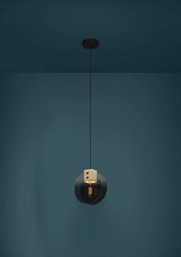 Hanglamp Millena hout met zwart Stars of Light 9008606239436