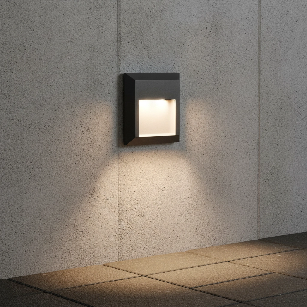 Vierkante wandlamp Pulsar grijs
