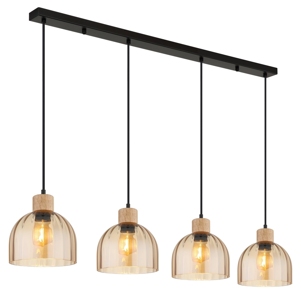 4-lichts hanglamp Swanson zwart