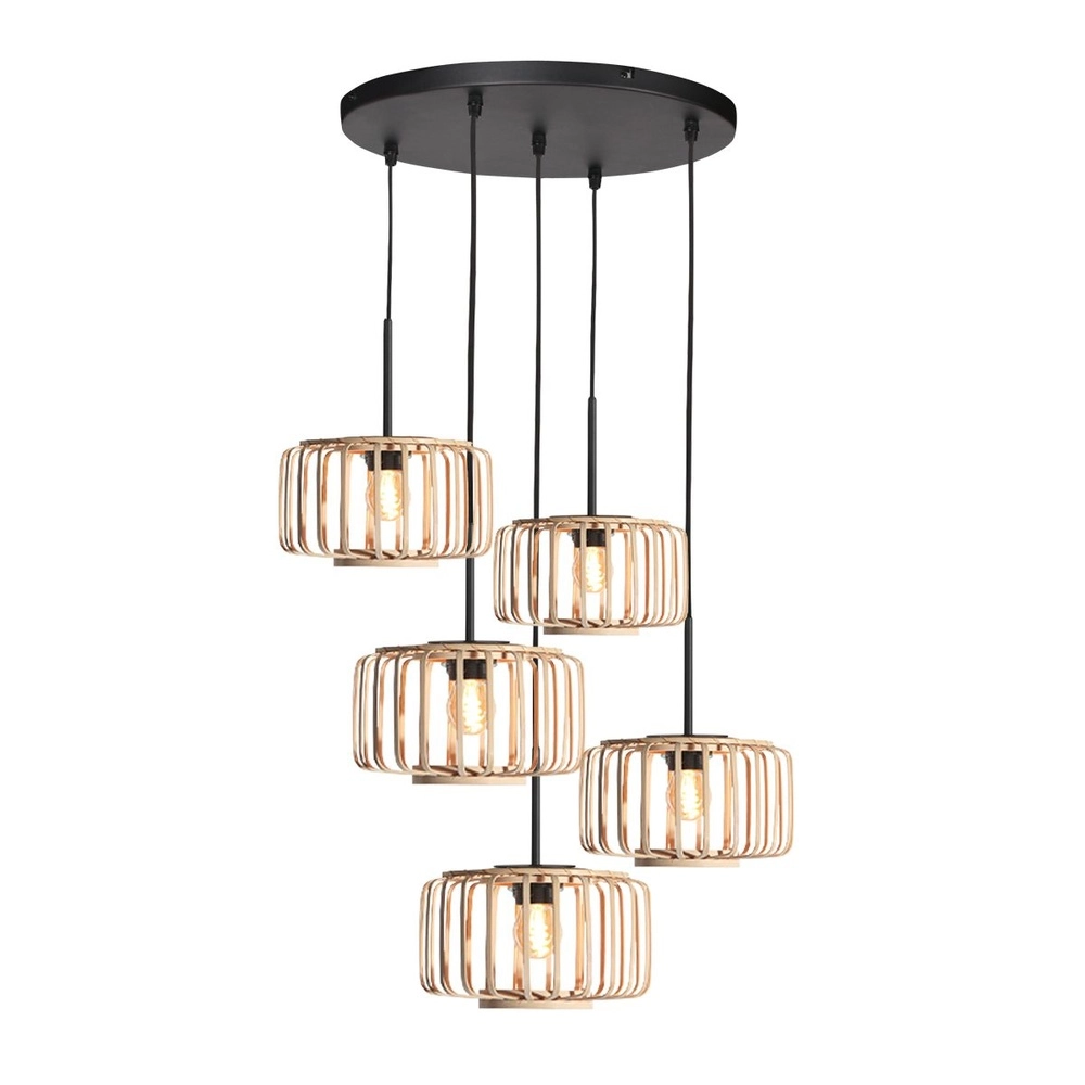 5-lichts hanglamp HaloSwap rond Ø 50cm Steinhauer 8712746183160